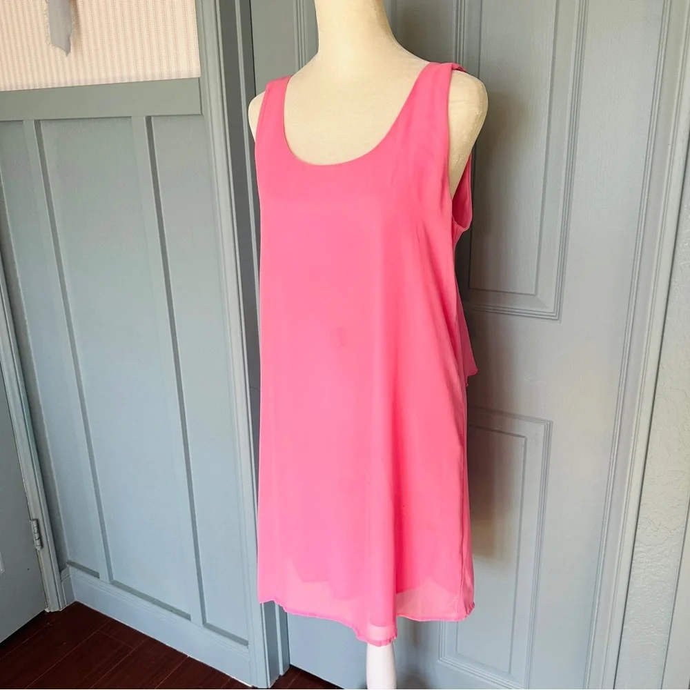 NWT Francesca’s Pink Bow Tie Halter Low Back Mini Dress - Picture 3 of 7